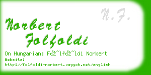 norbert folfoldi business card